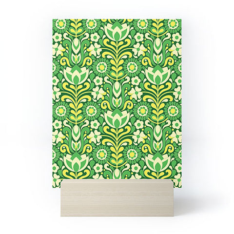 Jenean Morrison Climbing Floral Lemon Lime Mini Art Print