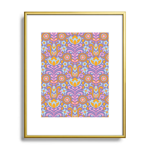 Jenean Morrison Climbing Floral Lilac Metal Framed Art Print