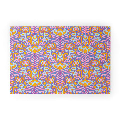 Jenean Morrison Climbing Floral Lilac Welcome Mat