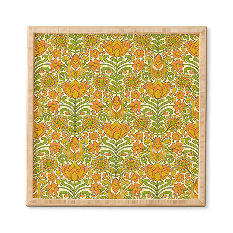 Jenean Morrison Climbing Floral Orange Framed Wall Art