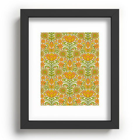 Jenean Morrison Climbing Floral Orange Recessed Framing Rectangle