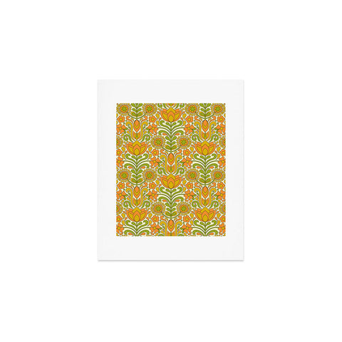 Jenean Morrison Climbing Floral Orange Art Print