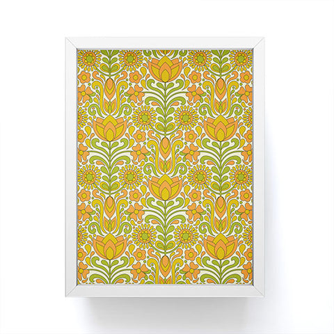 Jenean Morrison Climbing Floral Orange Framed Mini Art Print