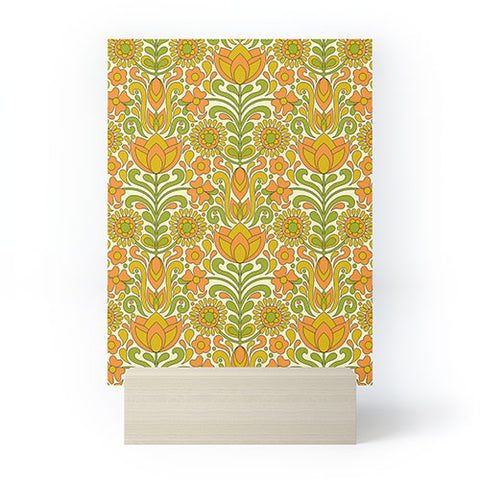 Jenean Morrison Climbing Floral Orange Mini Art Print