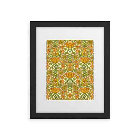 Jenean Morrison Climbing Floral Orange Framed Art Print