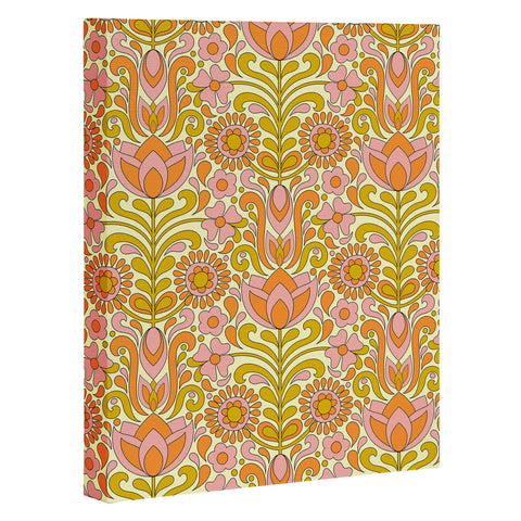 Jenean Morrison Climbing Floral Pink Art Canvas