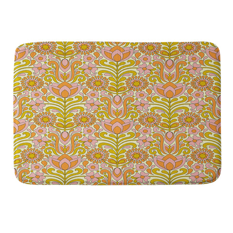 Jenean Morrison Climbing Floral Pink Memory Foam Bath Mat