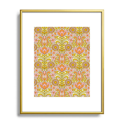 Jenean Morrison Climbing Floral Pink Metal Framed Art Print