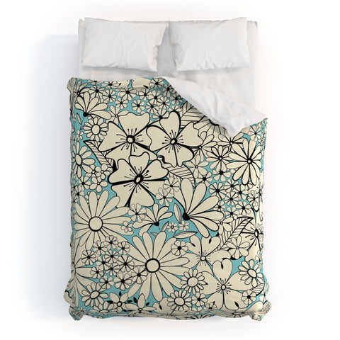 Jenean Morrison Counting Flowers on the Wall Duvet Cover