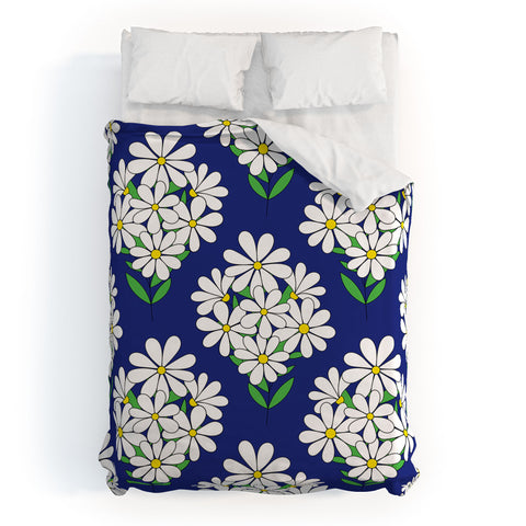 Jenean Morrison Daisy Bouquet Blue Duvet Cover