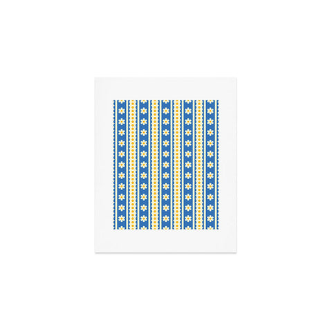 Jenean Morrison Feedsack Stripe Blue Art Print