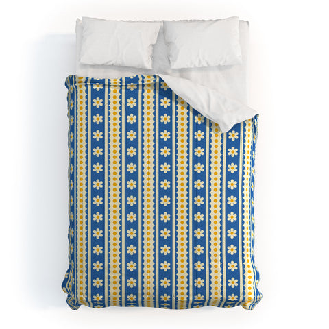 Jenean Morrison Feedsack Stripe Blue Comforter
