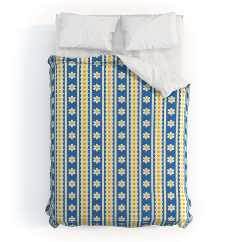 Jenean Morrison Feedsack Stripe Blue Duvet Cover