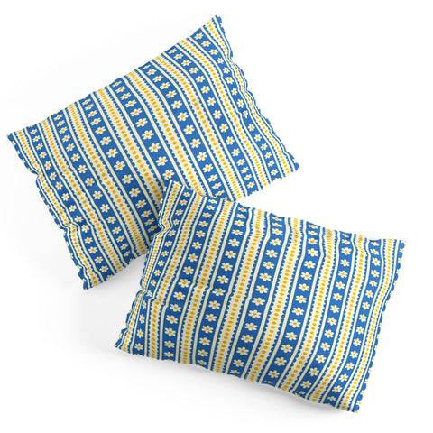 Jenean Morrison Feedsack Stripe Blue Pillow Shams