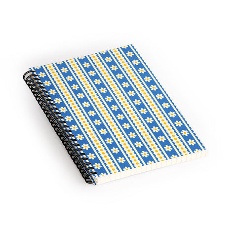 Jenean Morrison Feedsack Stripe Blue Spiral Notebook