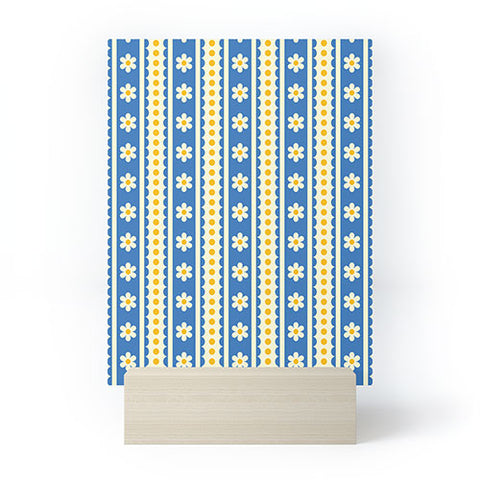 Jenean Morrison Feedsack Stripe Blue Mini Art Print