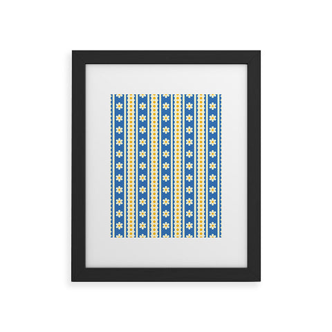 Jenean Morrison Feedsack Stripe Blue Framed Art Print