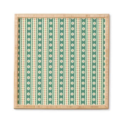 Jenean Morrison Feedsack Stripe Green Framed Wall Art