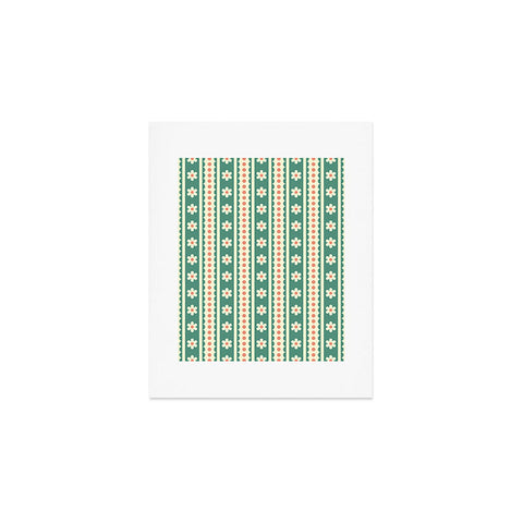 Jenean Morrison Feedsack Stripe Green Art Print