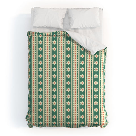 Jenean Morrison Feedsack Stripe Green Comforter