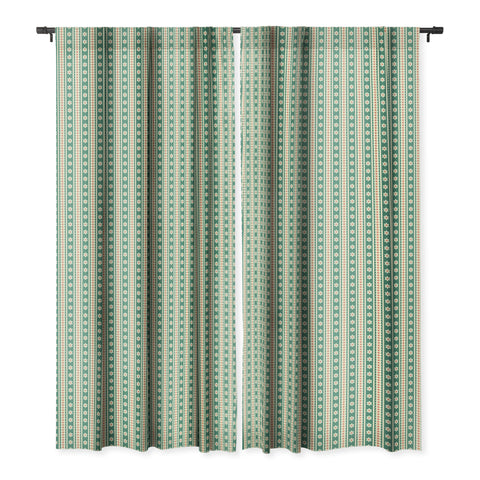 Jenean Morrison Feedsack Stripe Green Blackout Window Curtain