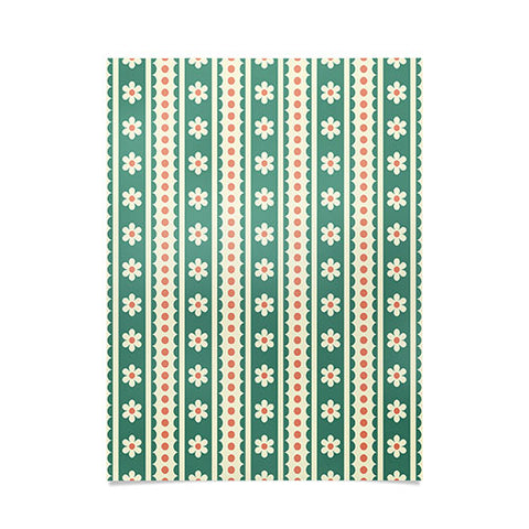 Jenean Morrison Feedsack Stripe Green Poster