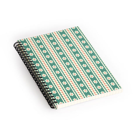 Jenean Morrison Feedsack Stripe Green Spiral Notebook