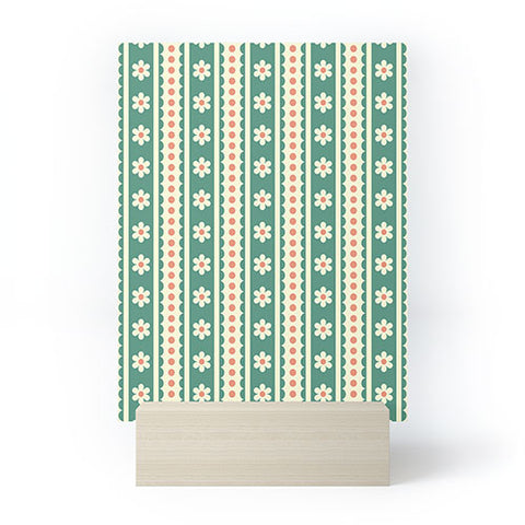 Jenean Morrison Feedsack Stripe Green Mini Art Print