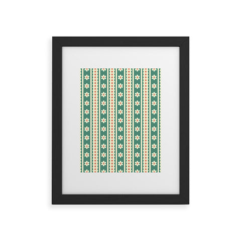 Jenean Morrison Feedsack Stripe Green Framed Art Print