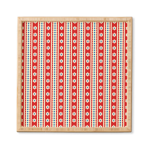 Jenean Morrison Feedsack Stripe Red Framed Wall Art