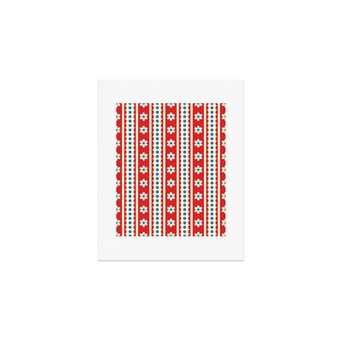 Jenean Morrison Feedsack Stripe Red Art Print