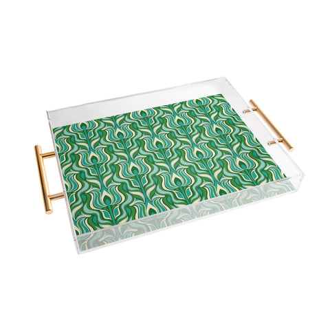 Jenean Morrison Floral Flame in Green Acrylic Tray