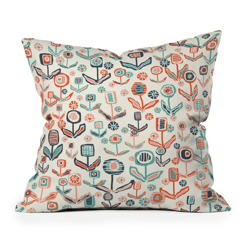 Jenean Morrison Floral Playground Outdoor Throw Pillow