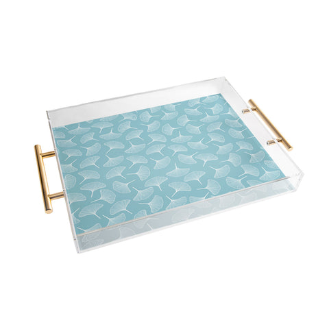 Jenean Morrison Ginkgo Away With Me Blue Acrylic Tray