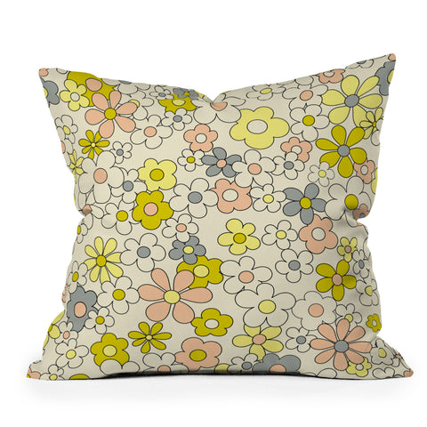 Jenean Morrison Happy Together in Yellow Outdoor Throw Pillow