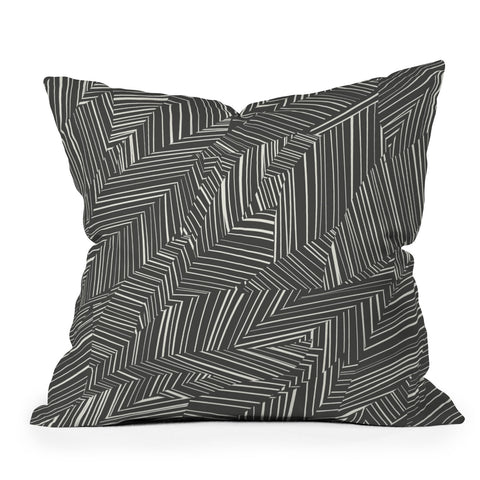 Jenean Morrison Line Break Dark Gray Outdoor Throw Pillow