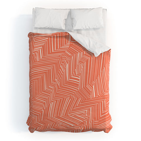Jenean Morrison Line Break Persimmon Duvet Cover