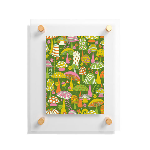 Jenean Morrison Many Mushrooms Floating Acrylic Print