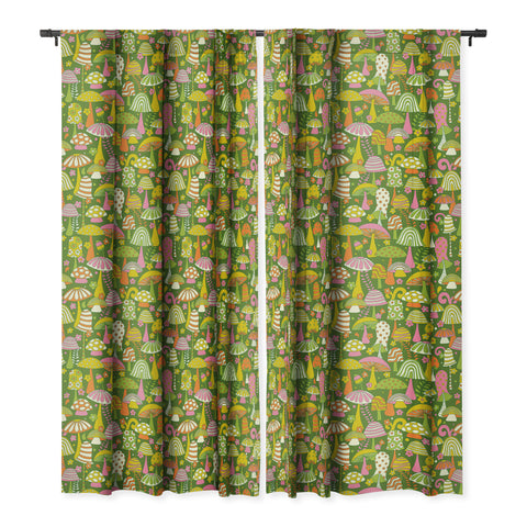Jenean Morrison Many Mushrooms Blackout Window Curtain