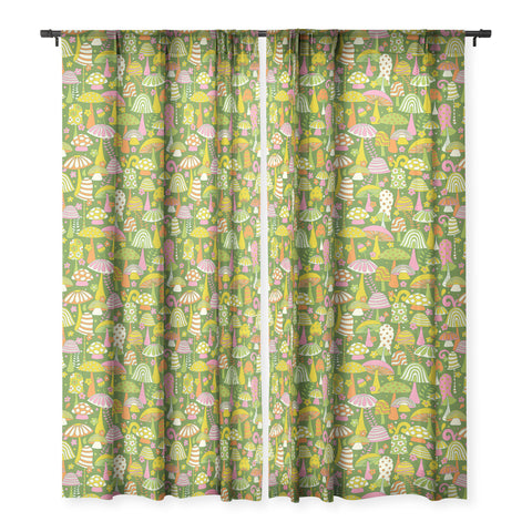 Jenean Morrison Many Mushrooms Sheer Window Curtain