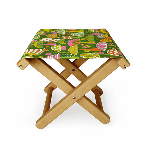 Jenean Morrison Many Mushrooms Folding Stool