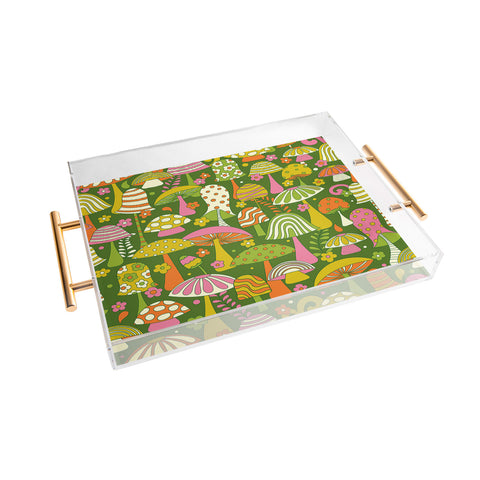 Jenean Morrison Many Mushrooms Acrylic Tray