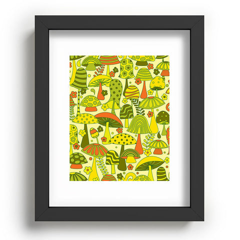 Jenean Morrison Many Mushrooms Green Recessed Framing Rectangle