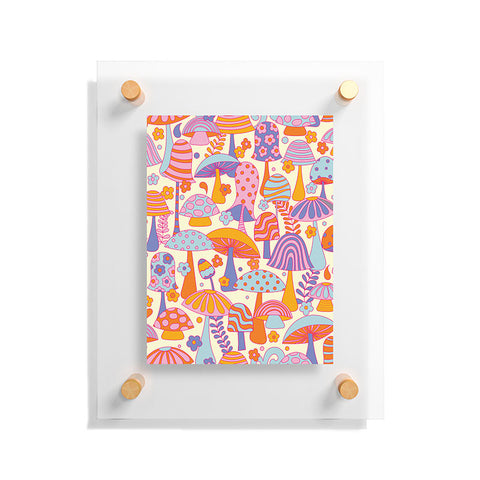 Jenean Morrison Many Mushrooms Lilac Floating Acrylic Print