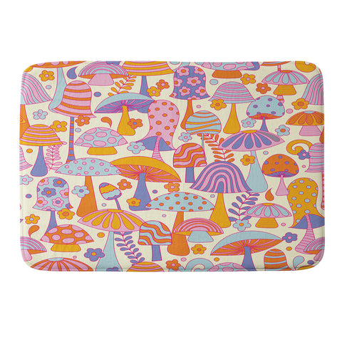 Jenean Morrison Many Mushrooms Lilac Memory Foam Bath Mat