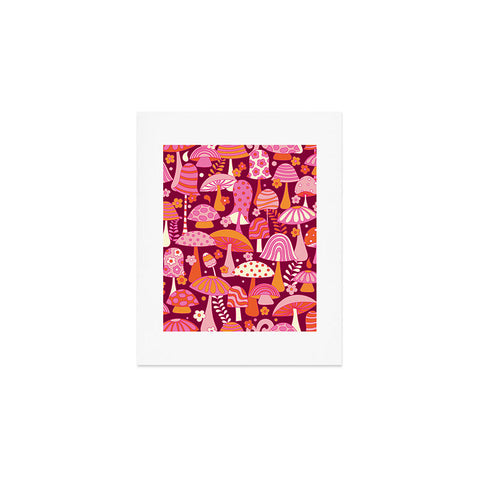 Jenean Morrison Many Mushrooms Pink Art Print