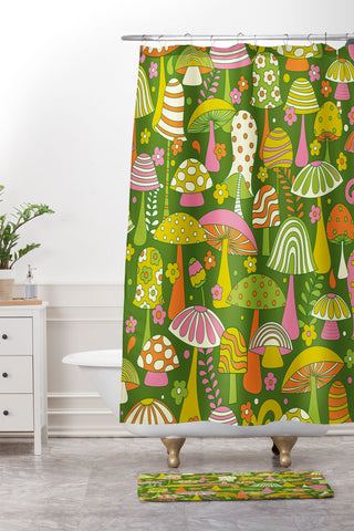Jenean Morrison Many Mushrooms Shower Curtain And Mat