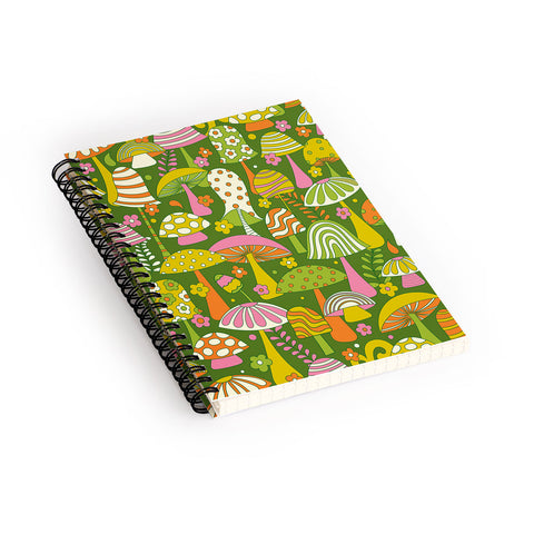 Jenean Morrison Many Mushrooms Spiral Notebook
