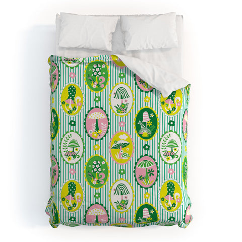Jenean Morrison Mushroom Family Portraits Duvet Cover