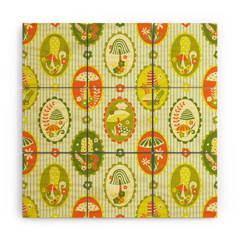 Jenean Morrison Mushroom Family Portraits II Wood Wall Mural